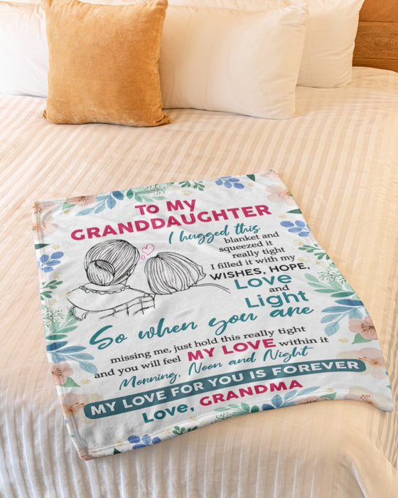 Personalized To My Granddaughter Blanket From Grandma My Love For You Is Forever Floral Custom Name Gifts For Christmas