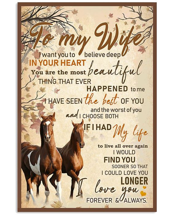 Personalized To My Wife Canvas Wall Art From Husband Horse Lover I Would Find You Sooner Custom Name Poster Prints Gifts