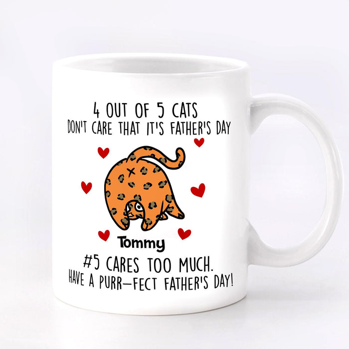 Personalized Ceramic Coffee Mug For Cat Dad Have A Purr Fect Father's Day Cute Cat Custom Cat's Name 11 15oz Cup