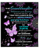 Personalized Lovely Blanket To My Granddaughter Purple Mandala & Butterfly Fleece Blankets Custom Name