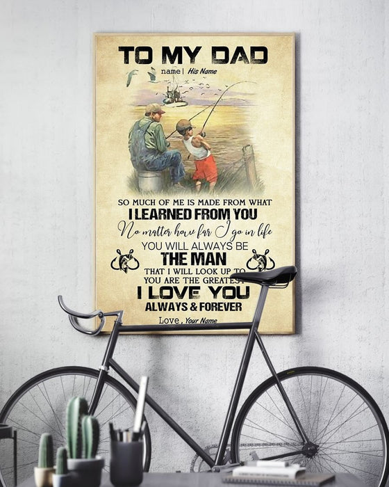 Personalized Poster For Dad To My Dad I Love You Always & Forever Father's Day Canvas Horizontal Frame Poster No Frame