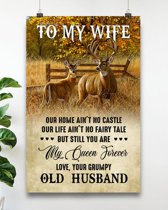 Personalized To My Wife Canvas Wall Art From Husband Vintage Farmhouse Deer Hunting Custom Name Poster Prints Gifts