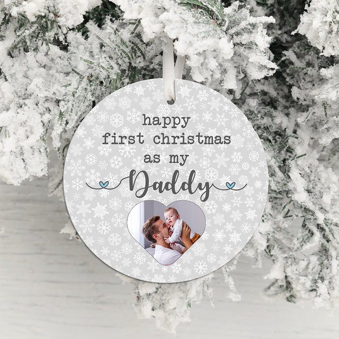 Personalized Ornament For New Dad Xmas Meaningful Quotes Snowflakes Custom Name Photo Tree Hanging Gifts For First Xmas