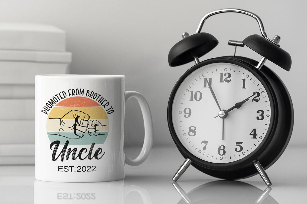 Personalized New Uncle Coffee Mug From Niece Nephew Promoted From Brother To Uncle Fist Bump Custom Year Birthday Gifts