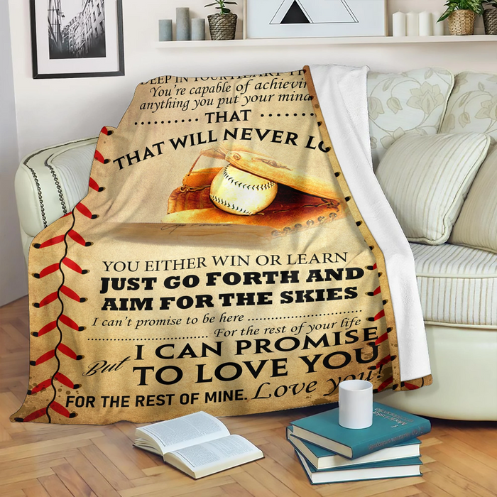 Personalized Fleece Blanket To My Son I Can Promise To Love You From Mom Custom Name Vintage Baseball Design Printed