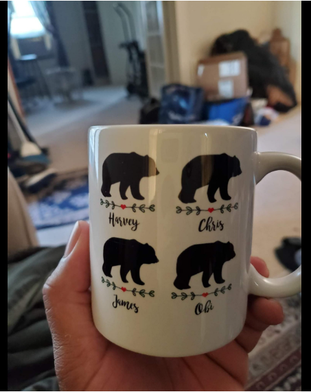 Personalized Ceramic Mug For Mom All Mama Needs Is Bear & Flowers Printed Custom Name 11 15oz White Coffee Cup