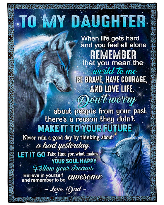 Personalized To My Daughter Blanket From Mom Dad Wolf You Mean The Wolf To Me Custom Name Gifts For Christmas