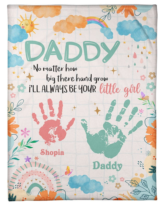Personalized Blanket For Daddy To Be From Baby No Matter How Big There Hand Grow Custom Name Gifts For First Christmas