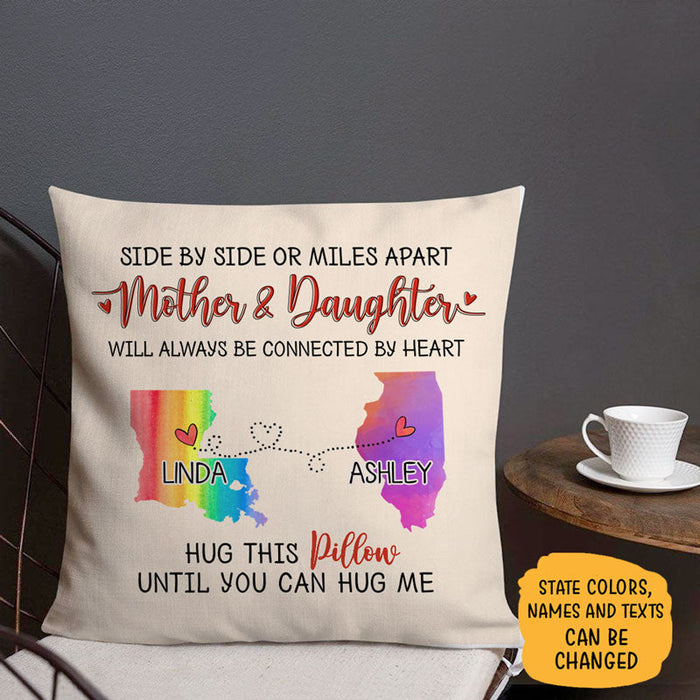 Personalized Square Pillow For Mom Son Hug This Until You Can Hug Me Custom Name Sofa Cushion Birthday Christmas Gifts