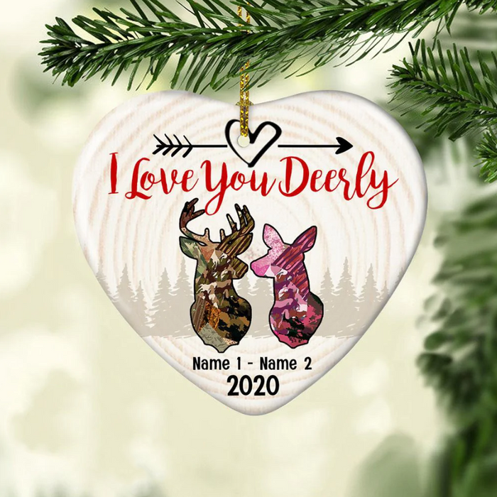 Personalized Ornament Gifts For Couples Hunting Deer Lover I Love You Deerly Custom Name Tree Hanging On Christmas