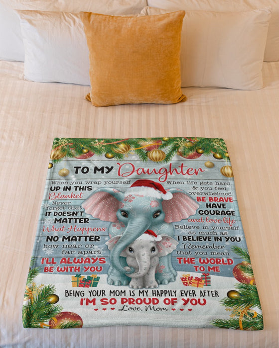 Personalized Blanket To My Daughter From Mom Wooden Background Custom Name Christmas Blanket