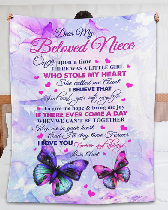 Personalized To My Niece Blanket From Aunt Uncle Butterflies God Sent You To My Life  Custom Name Gifts For Christmas