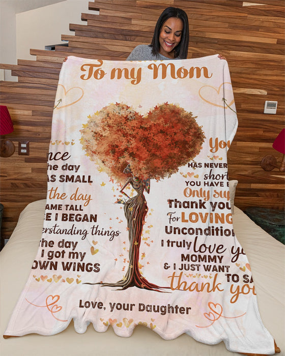 Personalized Blanket To My Mom From Daughter Beautiful Tree And Heart Print Custom Name Mother's Day Blanket