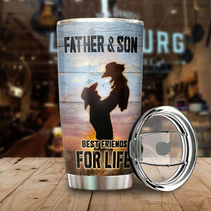 Personalized To My Son Tumbler From Dad Mom Cowboys Bestfriend For Life Wooden Custom Name Travel Cup Gifts For Birthday