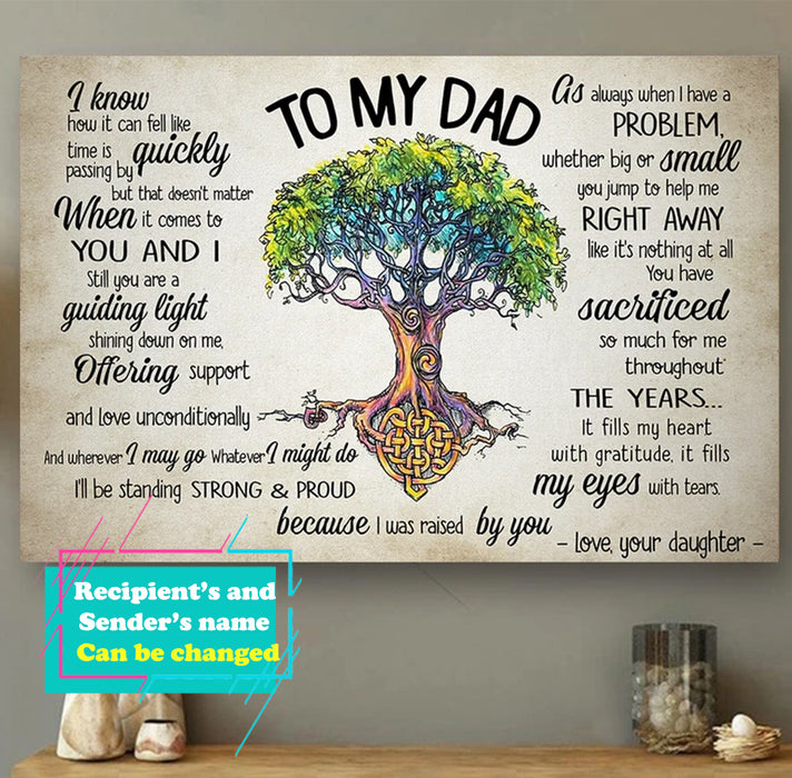 Personalized Poster For Dad Love Quotes Horizontal Poster No Frame Home Decor Father's Day Canvas