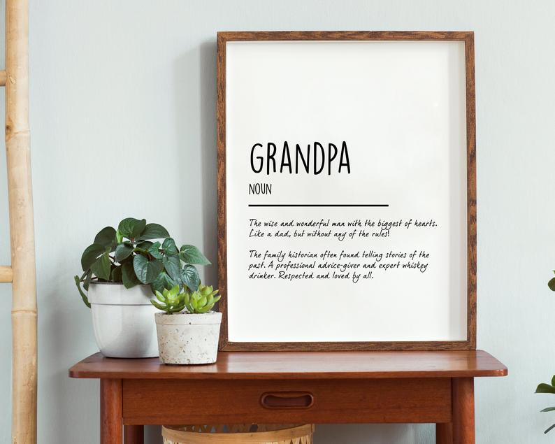 Poster For Grandpa Poster For Father's day Vertical Frame Poster No Frame