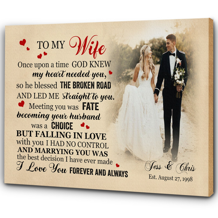 Personalized To My Wife Canvas Wall Art From Husband Falling In Love I No Control Custom Name Photo Canvas Poster Gifts