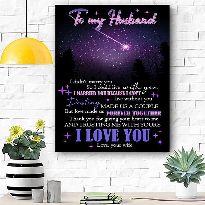 Personalized To My Husband Canvas Wall Art Gifts From Wife Stars Sky I Can't Live Without You Custom Name Poster Prints
