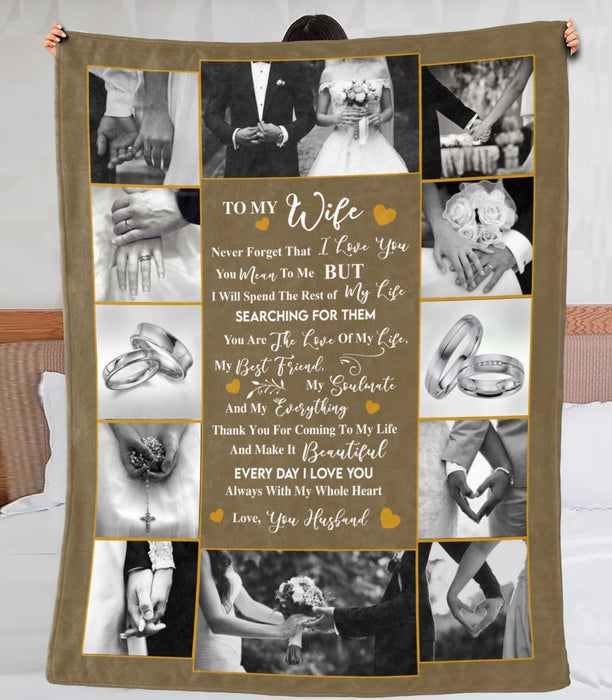 Personalized To My Wife Blanket From Husband Beautiful Picture Printed Rustic Design Never Forget That I Love You