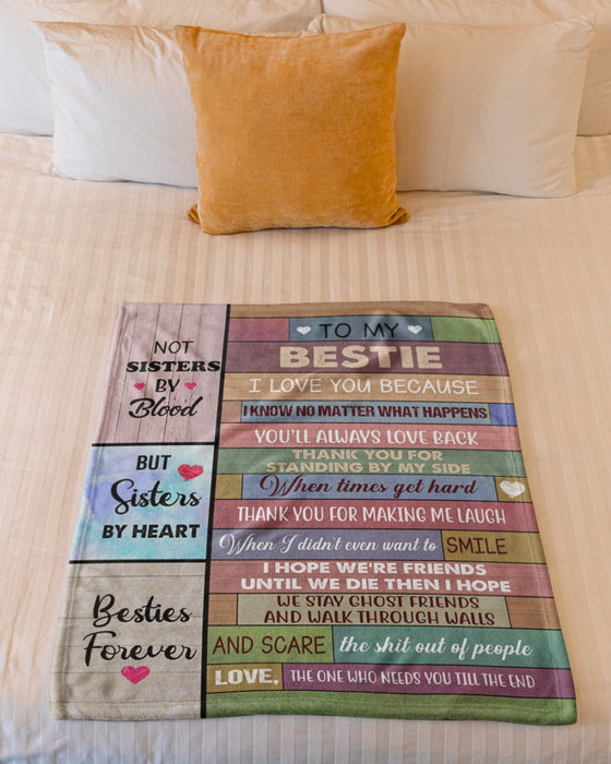 Personalized To My Bestie Sister Blanket From Bff Friend You'll Always Love Back Vintage Theme Custom Name Xmas Gifts