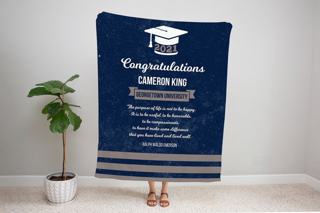 Personalized Graduation Blanket 2022 Congratulations Custom Name & School College Senior Graduation Blanket