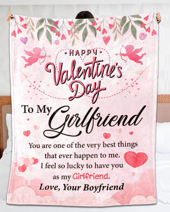 Personalized Blanket To My Girlfriend From Boyfriend Happy Valentines Day You Are The One Of The Very Best Thing