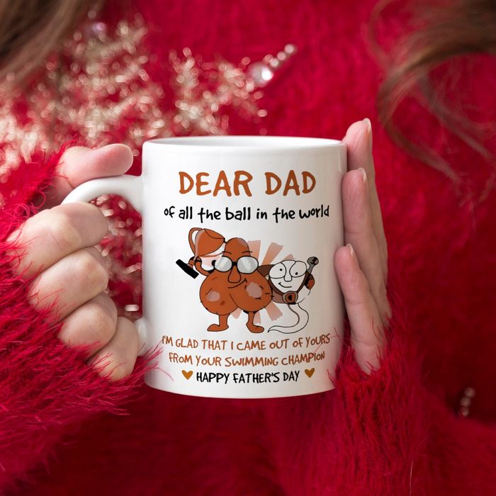 Personalized Ceramic Mug For Dad Glad I Came Out Of Yours Funny Sack & Sperm Custom Kids Name 11 15oz Coffee Cup