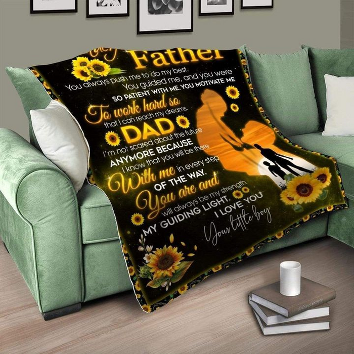 Personalized Fleece Blanket To My Wonderful Father My Guiding Light Sunflower Blankets Custom Name