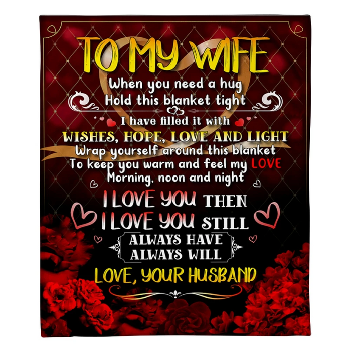 Personalized Lovely Fleece Blanket To My Wife Wishes Hope Love And Light Sweet Rose Blankets Custom Name For Valentine