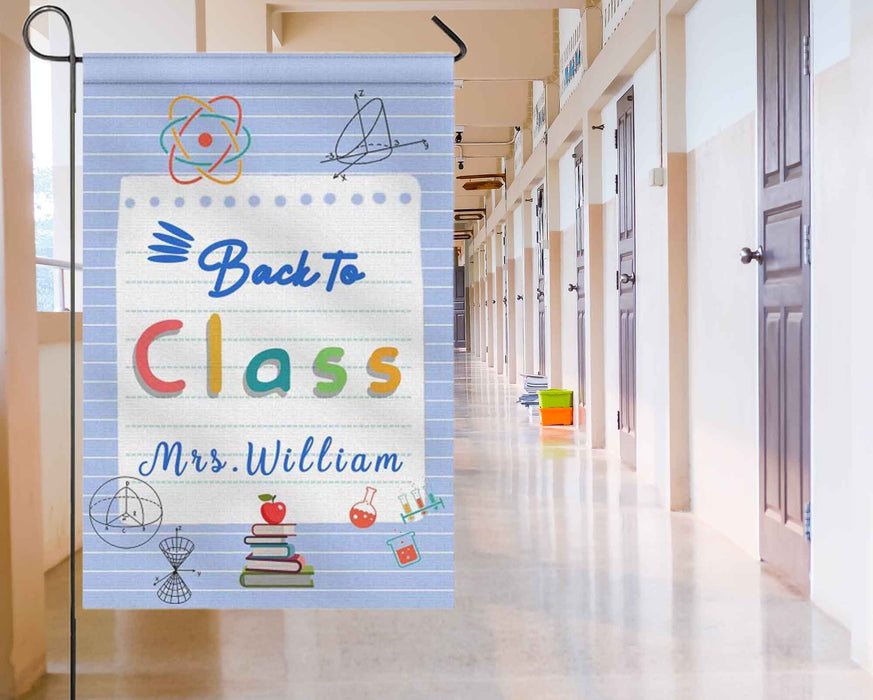 Personalized Back To School Flag Gifts For Teacher School Supplies Back To Class Custom Name Classroom Welcome Flag