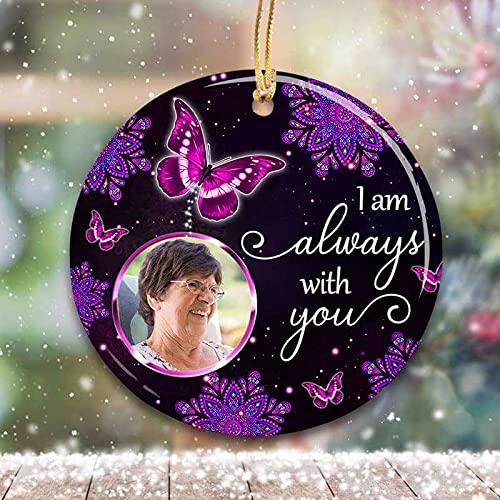 Personalized Memorial Ornament For Loved One In Heaven Snowflake Mandala Custom Photo Tree Hanging Bereavement Gifts