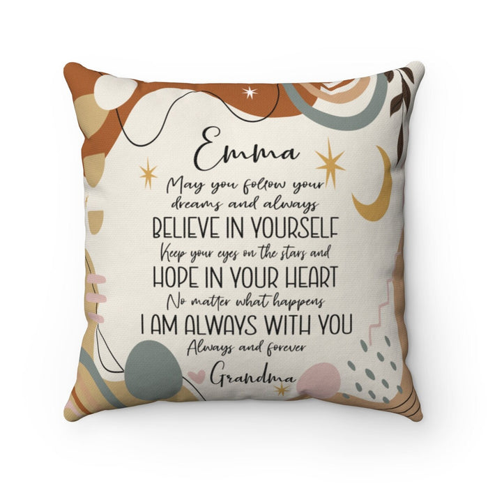 Personalized To My Granddaughter Square Pillow May You Follow Your Dreams Custom Name Sofa Cushion Gifts For Christmas