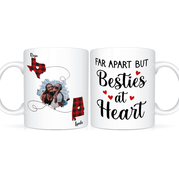 Personalized Coffee Mug For Besties True Friends Are Never Far Apart Custom Name & Photo Cup Distance Relationship Gifts