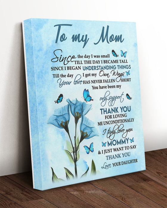 Personalized Canvas Wall Art For Mom From Kids I Truly Love You Blue Lily Flowers Custom Name Poster Prints Home Decor