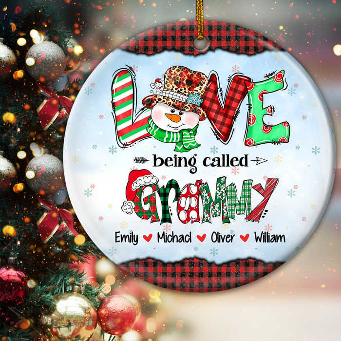 Personalized Ornament For Grandma From Grandchild Love Being Called Grammy Plaid Custom Name Gifts For Christmas