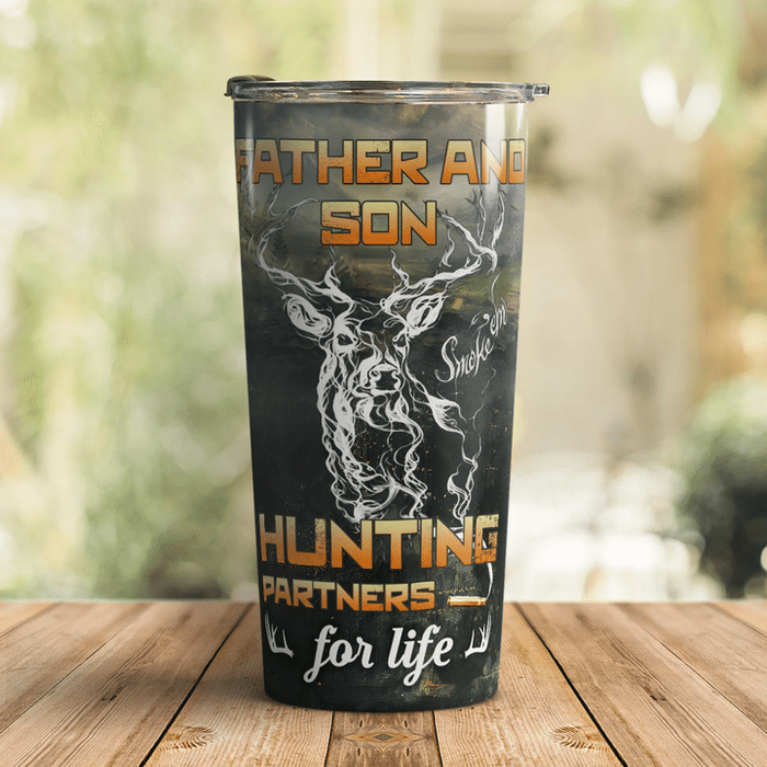 Personalized To My Son Tumbler From Parents Deer Hunting Enjoy The Rides Custom Name Travel Cup Gifts For Birthday