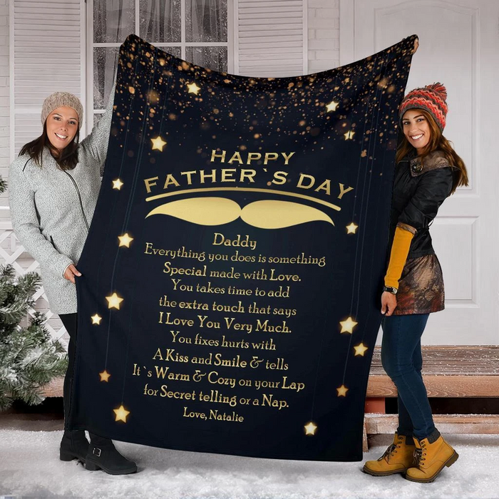 Personalized Fleece Blanket For Daddy Everything You Does Is Something Special Made With Love Custom Name