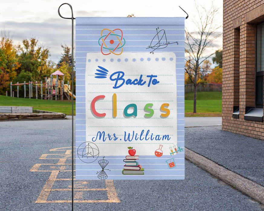 Personalized Back To School Flag Gifts For Teacher School Supplies Back To Class Custom Name Classroom Welcome Flag