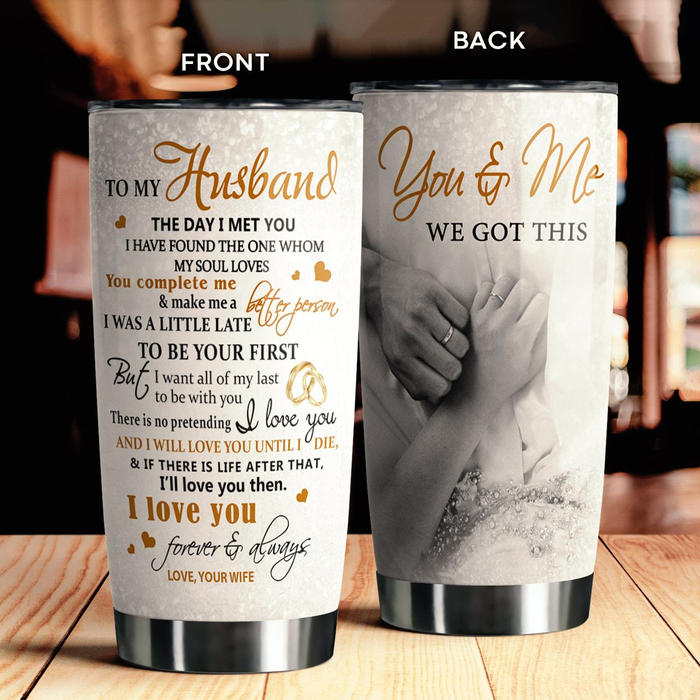 Personalized To My Husband Tumbler From Wife I Want All Of My Last Breath Be With You
 Custom Name Gifts For Anniversary