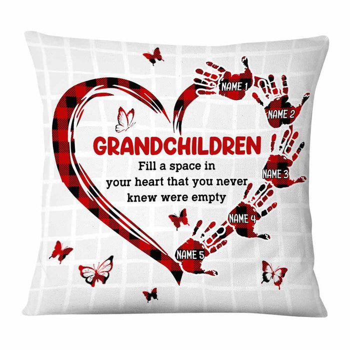 Personalized Square Pillow Gifts For Grandma Fill A Space In Your Heart Custom Grandkids Name Sofa Cushion For Christmas