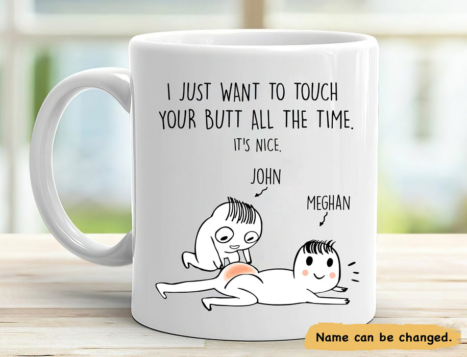 Personalized Coffee Mug Gifts For Him Her Couple Your Butt It's Nice Funny Naughty Custom Name White Cup For Christmas