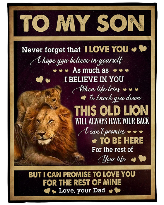 Personalized To My Son Blanket From Mom Dad Custom Name Lion Love You For The Rest Of Mine Gifts For Birthday Christmas