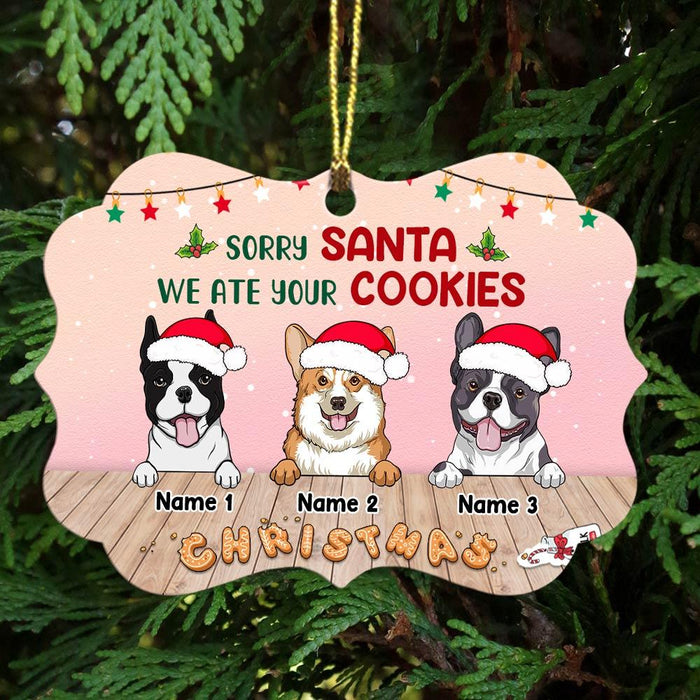 Personalized Ornament For Dog Lovers Sorry Santa I Ate Your Cookies Funny Custom Name Tree Hanging Gifts For Christmas