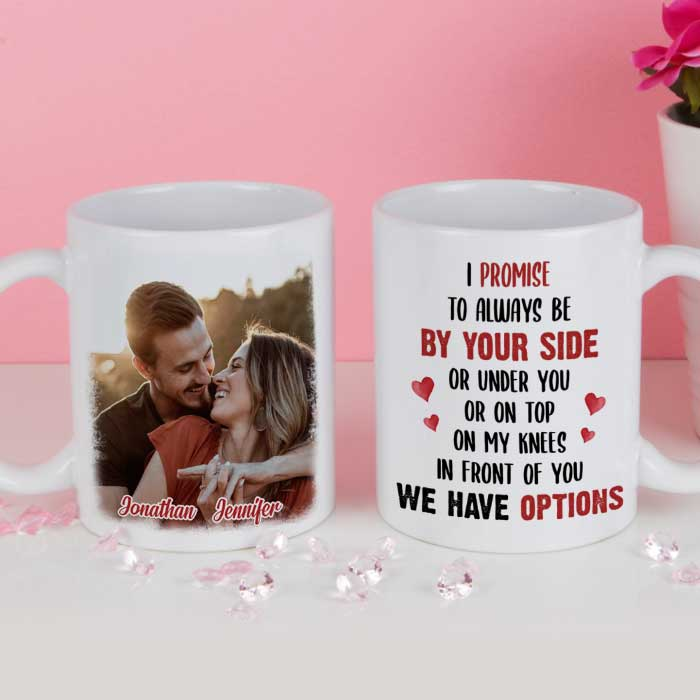 Personalized Coffee Mug Gifts For Couples I Promise To Always Be By Your Side Custom Name Photo White Cup For Valentines