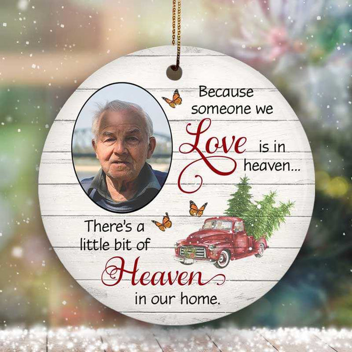 Personalized Memorial Ornament For Loved One In Heaven Truck Wood Butterflies
 Custom Photo Condolence Gifts