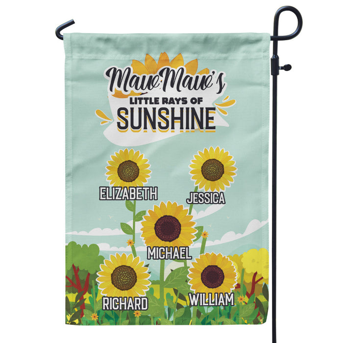 Personalized Garden Flag For Grandma Sunflowers Little Rays Sunshine Custom Grandkids Name Welcome Flag Birthday Gifts