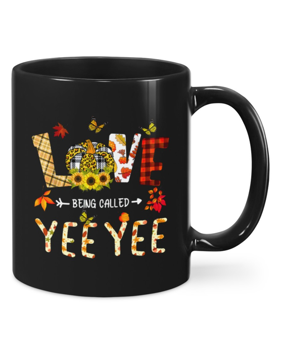 Personalized Coffee Mug Gifts For Grandma Autumn Love Being Called Yeye Custom Grandkids Name Thanksgiving Black Cup