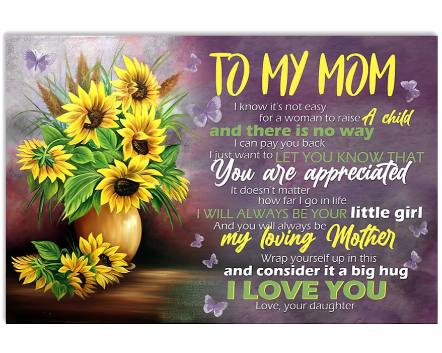 Personalized Canvas Wall Art For Mommy From Kids You Will Always Be My Sunflower Custom Name Poster Prints Home Decor