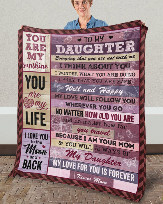 Personalized Blanket To My Daughter From Mom Everyday That You Are Not With Me Wooden Background Custom Name