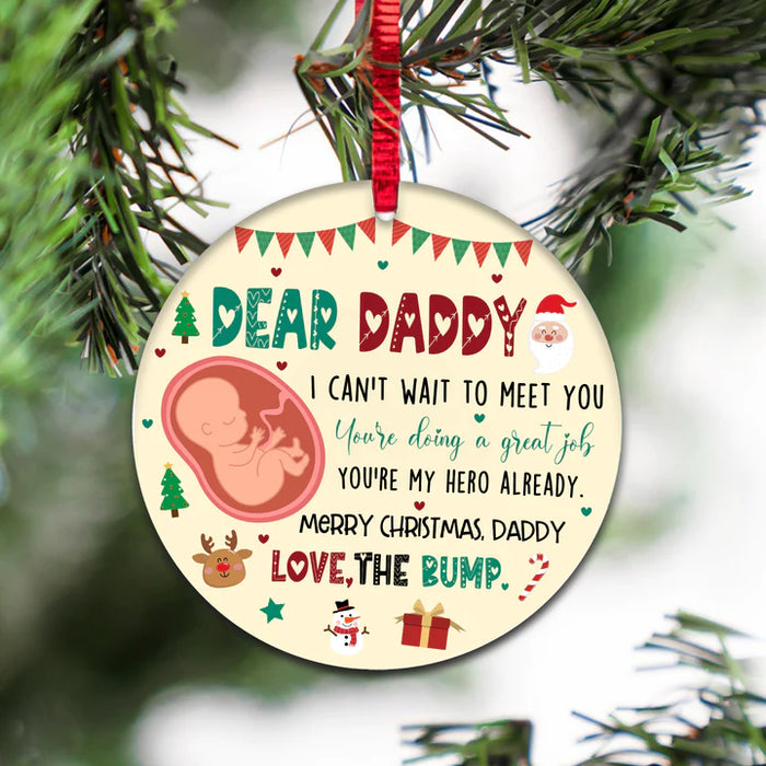 Personalized Ornament For Future Dad Cute Bump You're My Hero Already Custom Name Hanging Tree Gifts For First Christmas